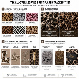 Conjunto de Sudadera con Capucha OEM para <span class=keywords><strong>Mujer</strong></span>, Estampado de Leopardo, Pantalones Ajustados Tipo Sirena, Parche de Hueso, Estampado Animal <span class=keywords><strong>Caramelo</strong></span>, Estilo Y2K, Logotipo Personalizado - Product Image 4