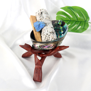 Factory Sale Sage Smudging Kit Set Includes <b>Crystal</b> Sage Shells Bowl Wooden Holder Turkey Feather - Product Image 3