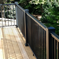 Balustrade de balcon en aluminium minimaliste de luxe, extérieure, noire, à lattes horizontales, pour maison moderne, villa, appartement, DIY