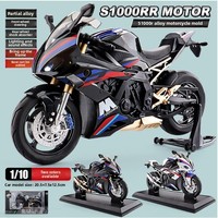 HDX Moto miniature en alliage à l'échelle 1:10 avec fonction de recul, son et lumière, modèle moulé sous pression, jouet certifié EN71