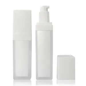 Sıcak satış doldurulabilir 15ml 30ml 50ml lüks beyaz plastik losyon şişe kozmetik havasız pompa ile cilt bakımı için pompa