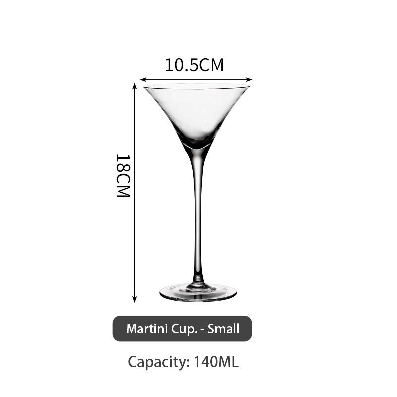 Thin martini glass