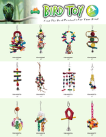 Accessoires d'oiseaux de compagnie Oiseaux durables Jouets à mâcher Grands jouets colorés pour perroquet Ara Pet Oiseau Balançoire Jouet Perroquet Carton en bois