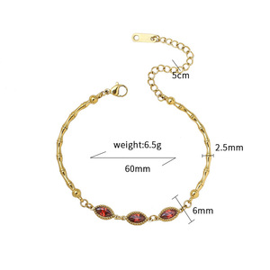 Crystal <b>Bracelet</b> Water Drop Shape Bezel Setting Rhinestone Women's Everyday Wear - Product Image 4