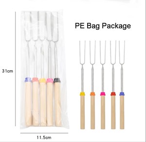 Nhà Máy Chuyên Nghiệp Babercue Xiên Kính Thiên Văn SMores Gậy, <span class=keywords><strong>Marshmallow</strong></span> Rang Gậy Bộ Với Tay Cầm Bằng Gỗ 12-32Inch - Product Image 6