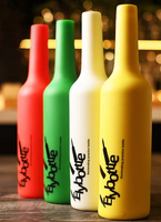 Bouteilles de barman colorées pour l'entraînement à l'acrobatie et au jonglage, en silicone incassable, pour la pratique du flairing en bar et pub