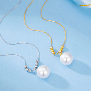 लक्जरी 925 स्टर्लिंग चांदी के मोती पेंडेंट नेकलेस हार-शादी - Product Image 3