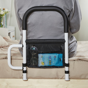 KS Bedside Handrail 50cm Height Foldable Safety Rail For Elderly Bed Assist With <b>Storage</b> Pocket - Product Image 3