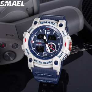 Montre SMAEL 8007 avec grand cadran de 54 mm, double affichage, étanche 30-50 m, bracelet en PU, multicolores, montre de sport d'extérieur - Product Image 5