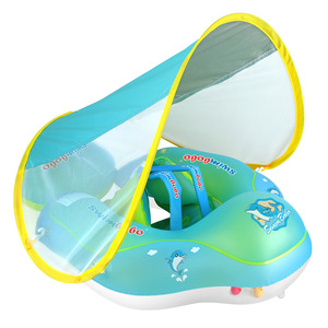 Bouée de natation pour bébé Swimbobo, bleue, avec protection solaire, PVC 0,35 mm d'épaisseur, pour utilisation en piscine pour enfants - Product Image 3