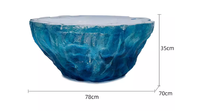 Table basse en résine transparente bleue, sculpture d'art moderne, meubles de luxe pour salon, décoration d'hôtel