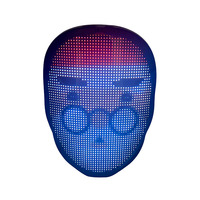 Masque électronique en PVC à affichage complet LED pour Halloween ou Noël Accessoires pour le visage