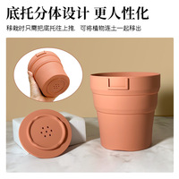 Wadah berkebun Pot bunga herbal dalam ruangan luar ruang Pot bunga dapat digunakan kembali silikon Pot tanam dapat dilipat