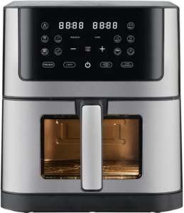 Nouveau modèle 2025 – Four friteuse à air 8L à commande tactile avec fenêtre de cuisson visible, cuve unique, 1800W, écran LED, grande friteuse à air et grille-pain - Product Image 2