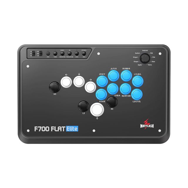 MAYFLASH F700 FLAT Elite Wireless Arcade Stick Leverless All Button Controller with Sanwa Buttons Compatible with PS5