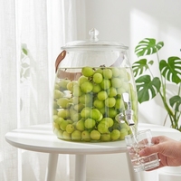 Pichet d'eau portable léger en PET transparent de qualité alimentaire, grande capacité, avec poignée, infuseur à fruits et bec verseur anti-goutte