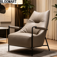Fauteuil d'appoint en cuir véritable de haute qualité avec structure en acier au carbone et finition cuivre antique, idéal pour la maison ou l'hôtel, chaise longue individuelle