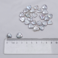 Perles de culture baroques en forme de cœur, blanches, non percées, 12-13 mm, perles lâches irisées pour la fabrication de bijoux, collier, bracelet, boucles d'oreilles DIY