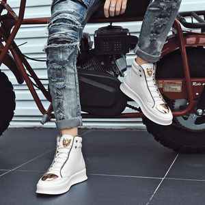 Factory wholesale Fashion Luxury <b>Men</b> Casual Sneakers High Quality Casual Shoes <b>Men</b> High-top Leather <b>Boots</b> <b>for</b> <b>Men</b> walking shoes - Product Image 4