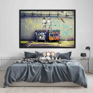 Printed Canvas Wall Art: Life is Short, Chill Out,<b>BLACK</b> <b>FRAMED</b> CANVAS - Product Image 3