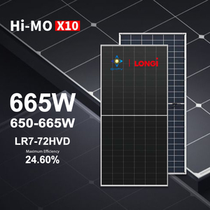 Tấm pin năng lượng mặt trời Longi Himo X10 HIMOX10 650W 655W 660W 665W HPDC hai mặt kính kép bán tế bào đơn tinh thể 144 tế bào - Product Image 1