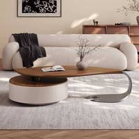 Table basse moderne en placage de noyer en forme de feuille, mobilier de salon de luxe léger, durable, nouveau design, forme spéciale