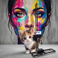 Printer Inkjet UV Portabel Dua Kepala Langsung dari Pabrik, Printer Mural Vertikal yang Stylish & Ringkas untuk Dinding Interior Beton