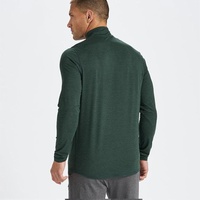 Hauts de compression pour hommes à manches longues, col montant zippé, séchage rapide, personnalisables, pour la gym et le sport