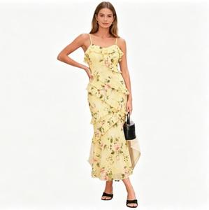 Nouvelle <span class=keywords><strong>Robe</strong></span> Longue <span class=keywords><strong>d</strong></span>'Été pour Femme, Style Bohème Floral, Sexy et Tendance, Coupe Ample en Dentelle, Bretelles Fines, Idéale pour les Fêtes - Product Image 4