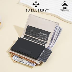 Billetera Rfid Pu Cuero Mujer Dama Baellerry Designer Wallet Mujer Custom Leather Card Holder Slim Small pop up Wallet para niñas - Product Image 3