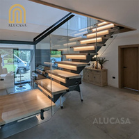 Escalier intérieur flottant droit Alucasa Home, style australien/américain, designs d'escaliers intérieurs personnalisés