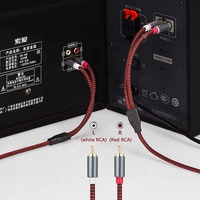 Câble adaptateur répartiteur audio stéréo Xput Dual 2 RCA mâle-mâle, cordon coaxial AV pour connexion d'amplificateur et d'enceintes audio domestiques