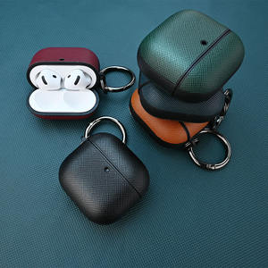 DL <span class=keywords><strong>le</strong></span> <span class=keywords><strong>moins</strong></span> <span class=keywords><strong>cher</strong></span> antichoc protection galet Grain bord enveloppé Saffiano Texture manchon housse avec crochet pour Air-pods accessoire - Product Image 6