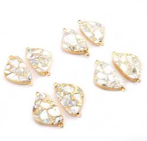 Mohave ตัวเชื่อมต่อ Howlite ทองแดงเทอร์ควอยซ์,ตัวเชื่อมต่อขอบชุบทองเสน่ห์แบบ Diy จากธรรมชาติที่ได้รับความนิยม - Product Image 2