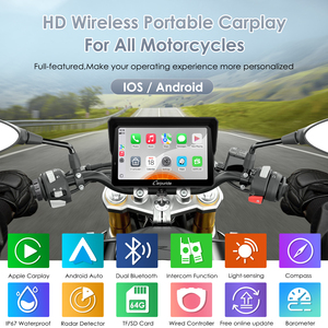 Affichage de <span class=keywords><strong>navigation</strong></span> pour moto Carpuride, sans fil, Moto CarPlay, Android Auto, interphone, double Bluetooth, IP67, W702RS Pro - Product Image 4