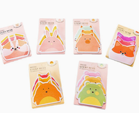 Bloc-notes autocollants mini animaux mignons de dessin animé, 45 feuilles, qualité supérieure, lot de mini notes adhésives animaux