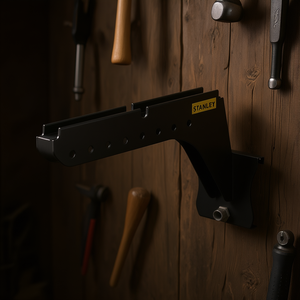 Support mural pour étagère Stanley Track, en métal noir, pour le rangement d'outils - Product Image 3
