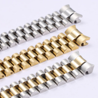 Logo personnalisé 20mm Solide Courbe Fin Vis Liens Déploiement Fermoir En Acier Inoxydable Montre-Bracelet Bracelet Président Bracelet Pour Rx