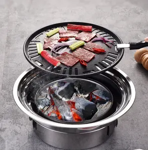 Mesa de barbacoa coreana, Parrilla portátil sin humo para interiores y exteriores, herramientas de pícnic para acampar, gran oferta