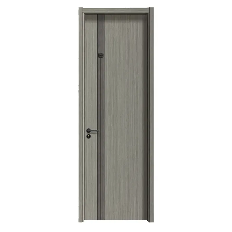 Merican-puerta minimalista de madera maciza ecológica para dormitorio, puertas interiores precolgadas de melamina de estilo moderno