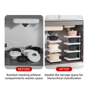 New Pot Rack Pot Organizer <b>Under</b> Sink Kitchen Sink Organizer Kitchen Rack Steel Pot Holder Sink Rack Accessories Cookware - Product Image 2