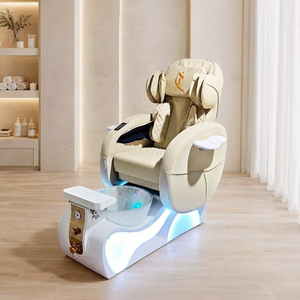 Sillón de Pedicura Eléctrico de Lujo sin Tuberías con Hidromasaje, Luz Ambiental y Vaporizador para Salón de Uñas - Product Image 4