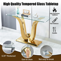 Table d'entrée moderne en acier inoxydable avec finition miroir Table console de couloir en verre trempé pour la maison Mobilier d'hôtel