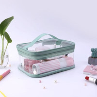 Pochette de voyage personnalisée pour femmes, avec logo, paillettes holographiques, fermeture éclair, PVC laser, sac à cosmétiques