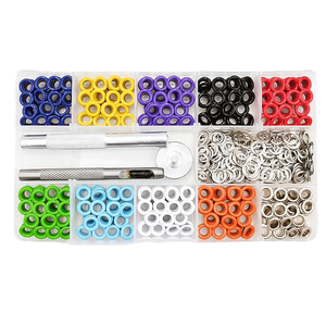 10 màu sắc 5mm khoen ốc vít <span class=keywords><strong>Kit</strong></span> prong Snap Nút đồng thau grommets DIY quần áo túi da thủ công MaY thuyền phần cứng - Product Image 1
