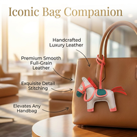 Breloques de sac miniatures de luxe en cuir d'agneau, personnalisées, mignonnes, en forme de cheval, pour la vente en gros