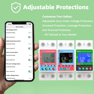 مفتاح ذكي RMshebei Tuya Mcb Wifi بتقنية Wifi عداد طاقة رقمي مقياس kwh متر أحادي الطور 63A V Mcb مؤقت - Product Image 4