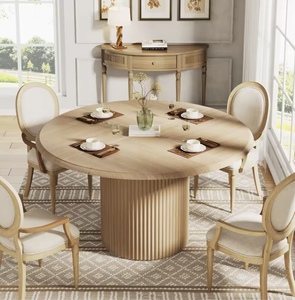 <span class=keywords><strong>Tavolo</strong></span> da Cucina Rotondo Moderno FYZK per 4-6 Persone, in Legno e Metallo, per Sala da Pranzo, Hotel, Appartamenti, Produttore di Mobili, Ordine Minimo, Salvaspazio - Product Image 4
