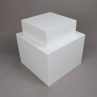 Vente en gros de boîte cube en acrylique pour cupcake à dessert cube de présentation en acrylique blanc ensemble de support pour buffet rehausseur de nourriture pour mariage et fête