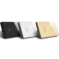 Untuk WiFi 120 Smart Glass Touch Panel Saklar Dinding Tiang Ganda 110-240V 10A Modern Retro Tahan Air Smart Life